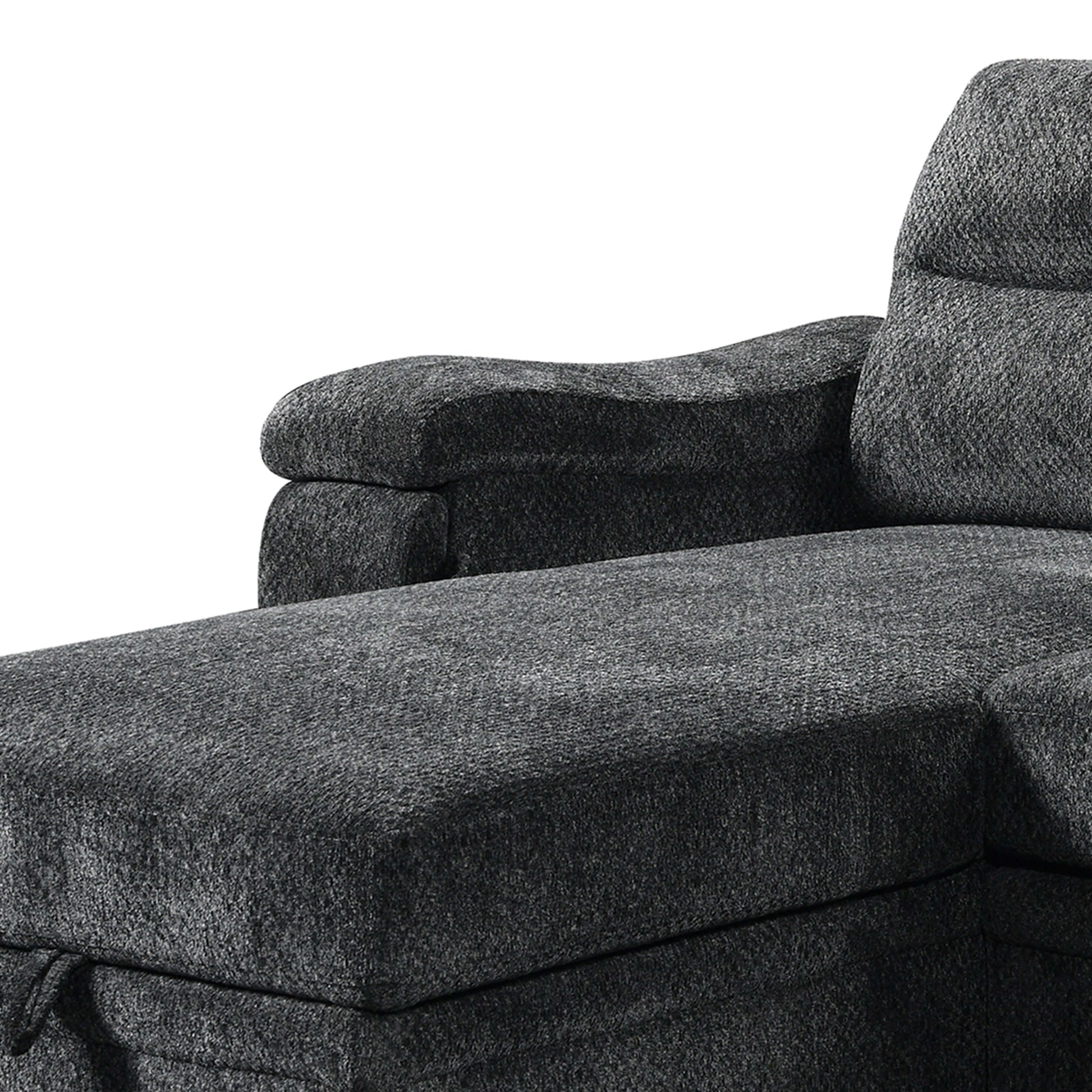 Savio 96 in. Reversible Sleeper Sectional- zoomed in side view