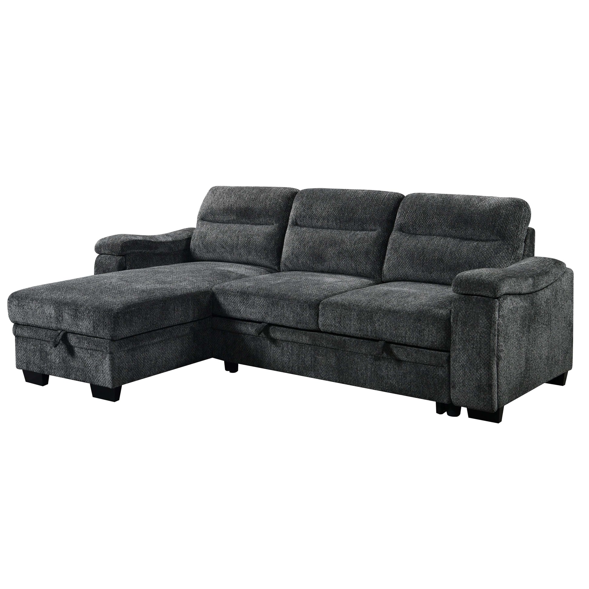 Savio 96 in. Reversible Sleeper Sectional- front view with white background