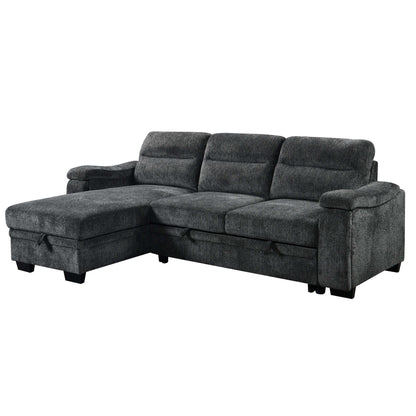 Savio 96 in. Reversible Sleeper Sectional- front view with white background