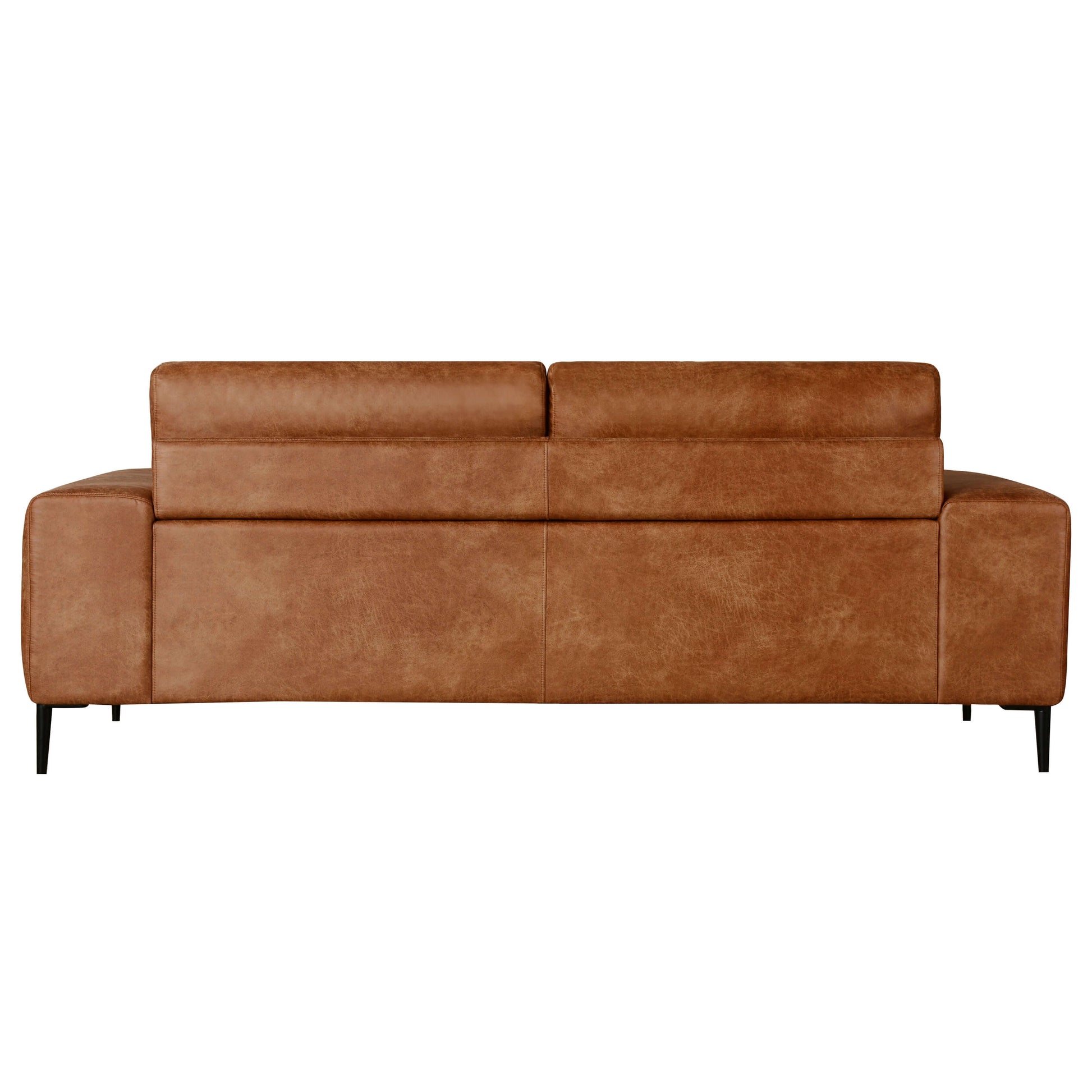 Shonda 84 in. Tan Faux Leather Sofa- back view
