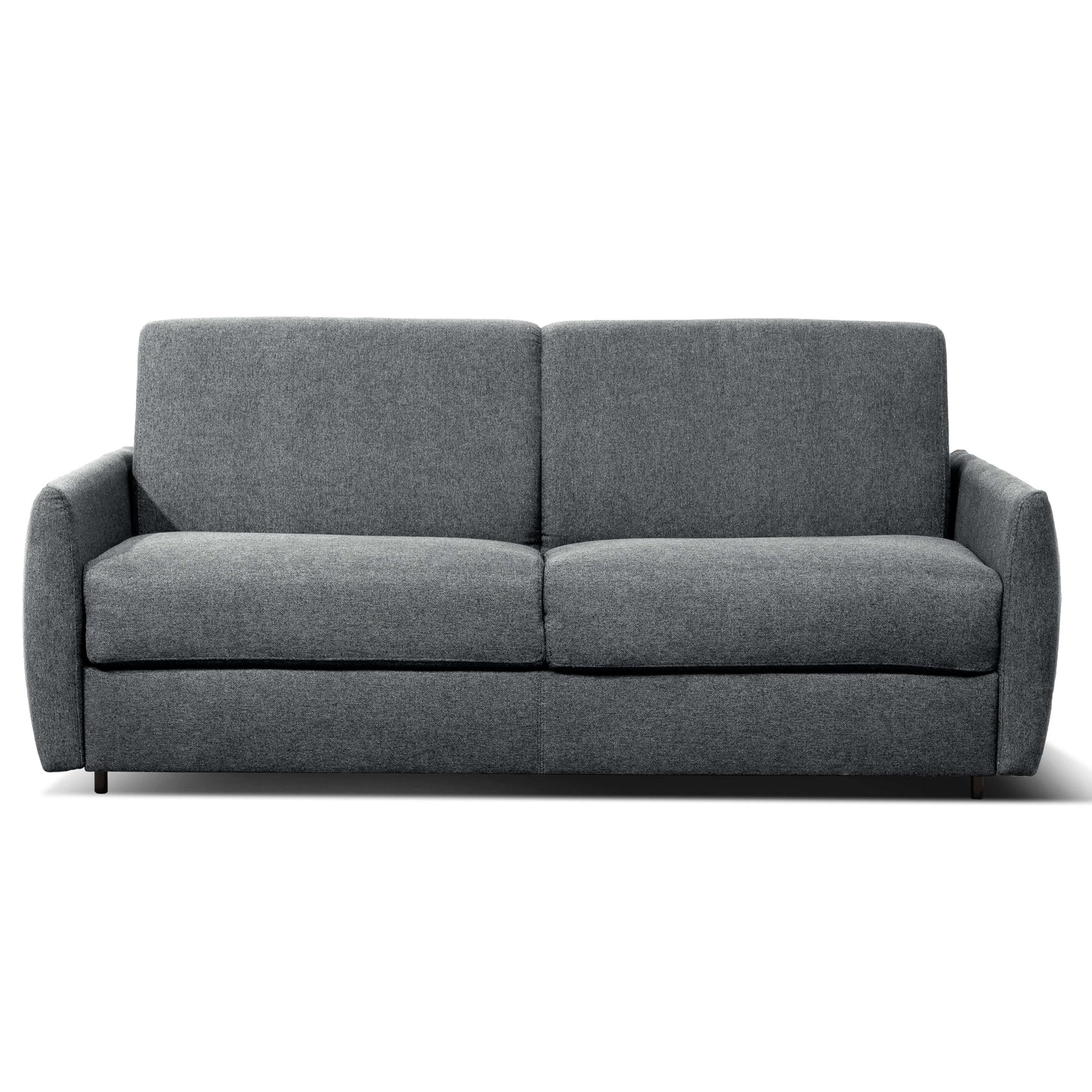 Everett 73 in. Rounded Arm Upholstered Sofa Bed in Dark Gray- front view with white background