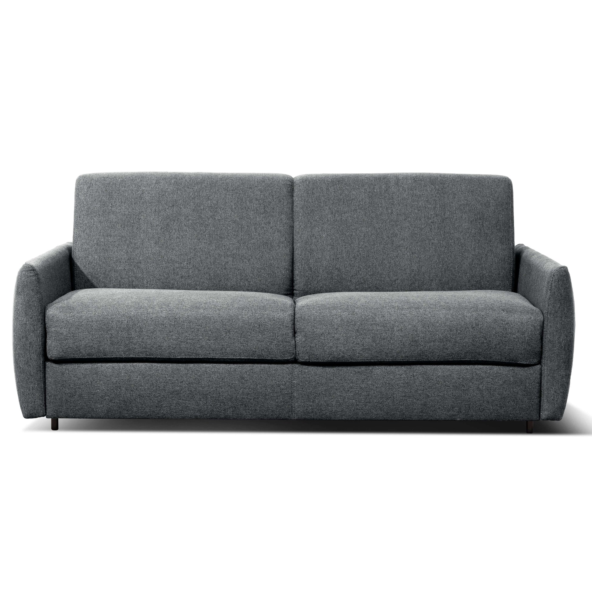 Everett 73 in. Rounded Arm Upholstered Sofa Bed in Dark Gray- front view with white background