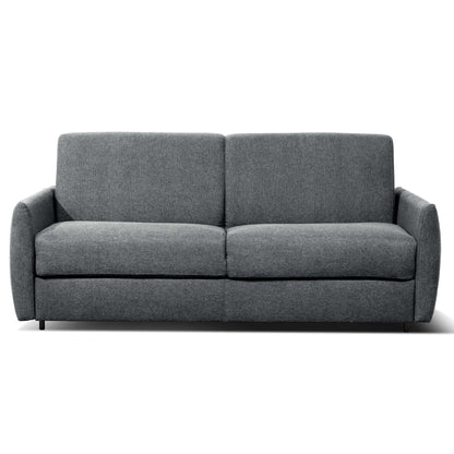 Everett 73 in. Rounded Arm Upholstered Sofa Bed in Dark Gray- front view with white background