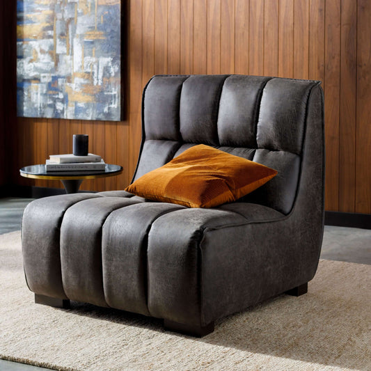 Belfort BFT-004 37"H x 35"W x 39"D Accent Chair- side and front view