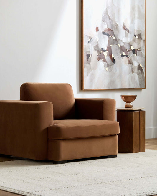 Cahill CAHL-002 34"H x 48"W x 41"D Accent Chair - front and side view 