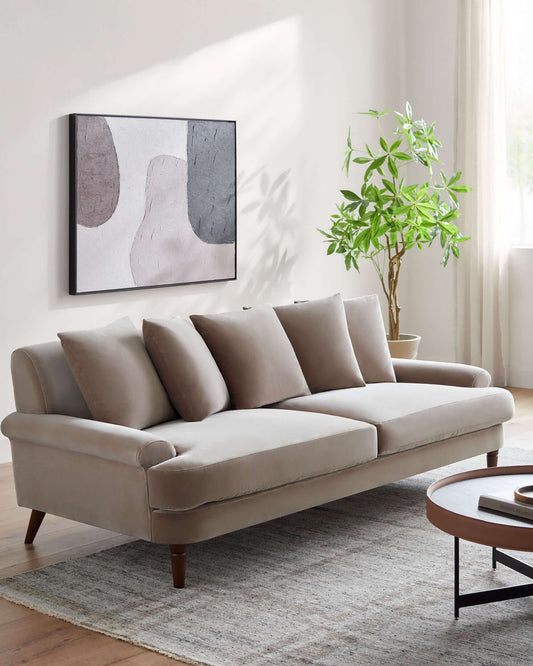 Cila CILA-002 29"H x 87"W x 40"D Sofa - side and front view 