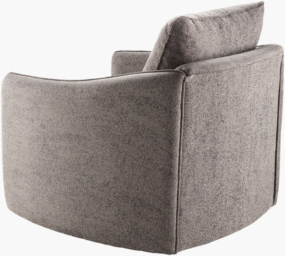 Kelli EKL-001 25"H x 28"W x 32"D Swivel Chair - back and side view 