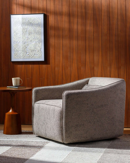 Kelli EKL-001 25"H x 28"W x 32"D Swivel Chair - side view 