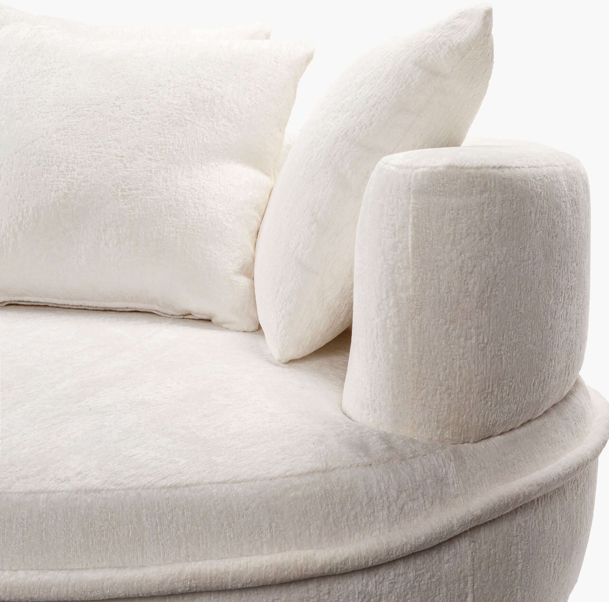 Valence VEC-003 26"H x 52"W x 52"D Accent Chair- front and side view with white background
